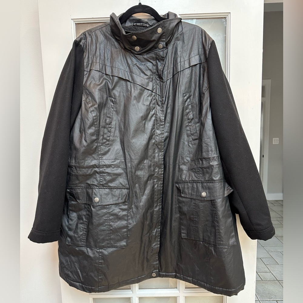Lane Bryant Women's Black Mid-weight Winter Quilted Warm Jacket Plus Size 22 24